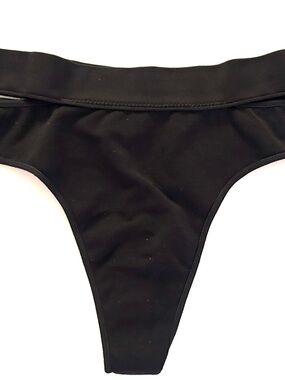 PINK Victoria's Secret Black double side strap Thong Panties